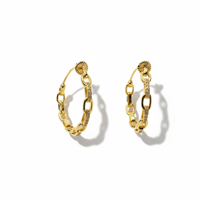 Orecchini Domar Gioielli Donna Orecchino cerchio argento 925 dorato con zirconia cubica in Argento Cubic Zirconia EZC104281 - EZC104281